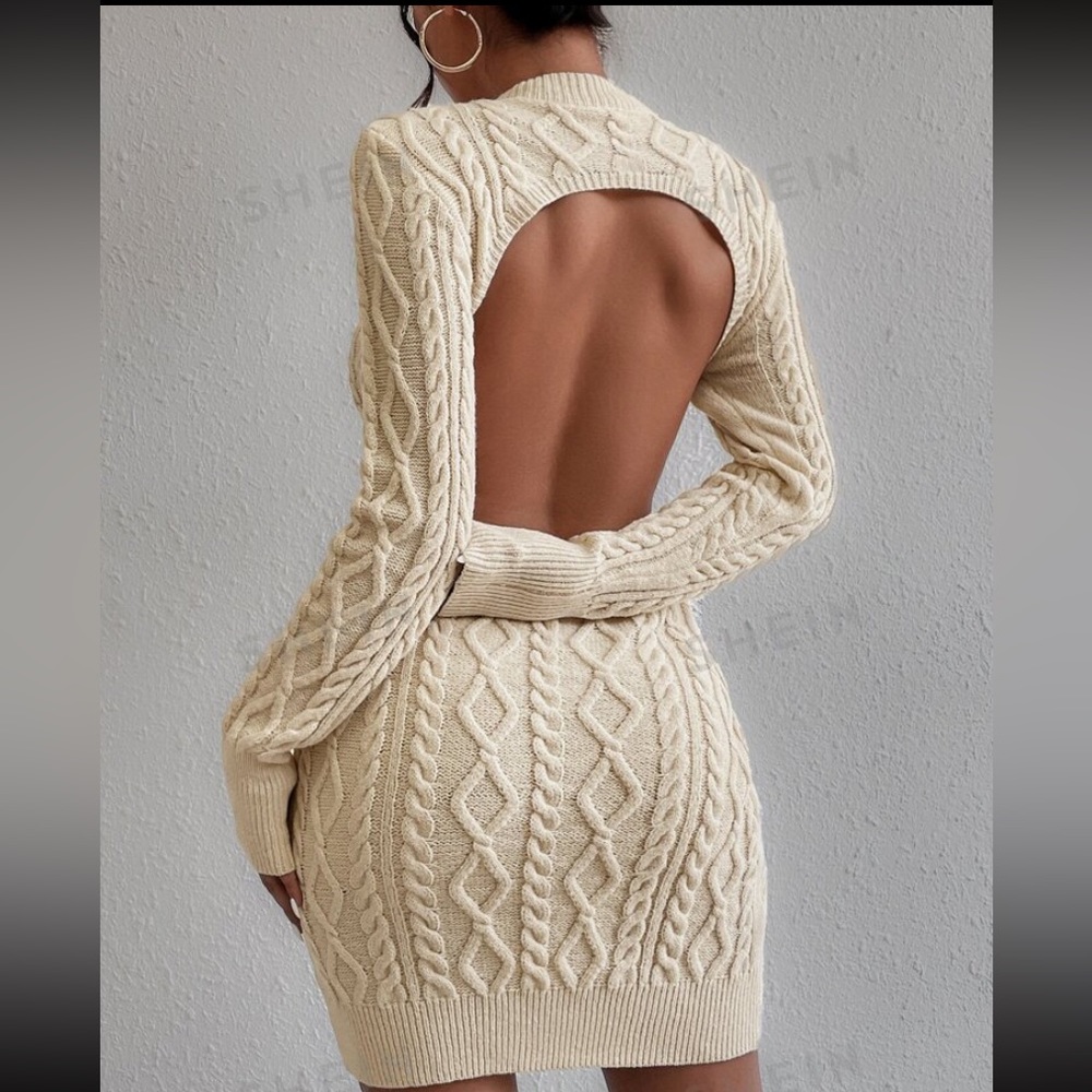 Backless sweater dress